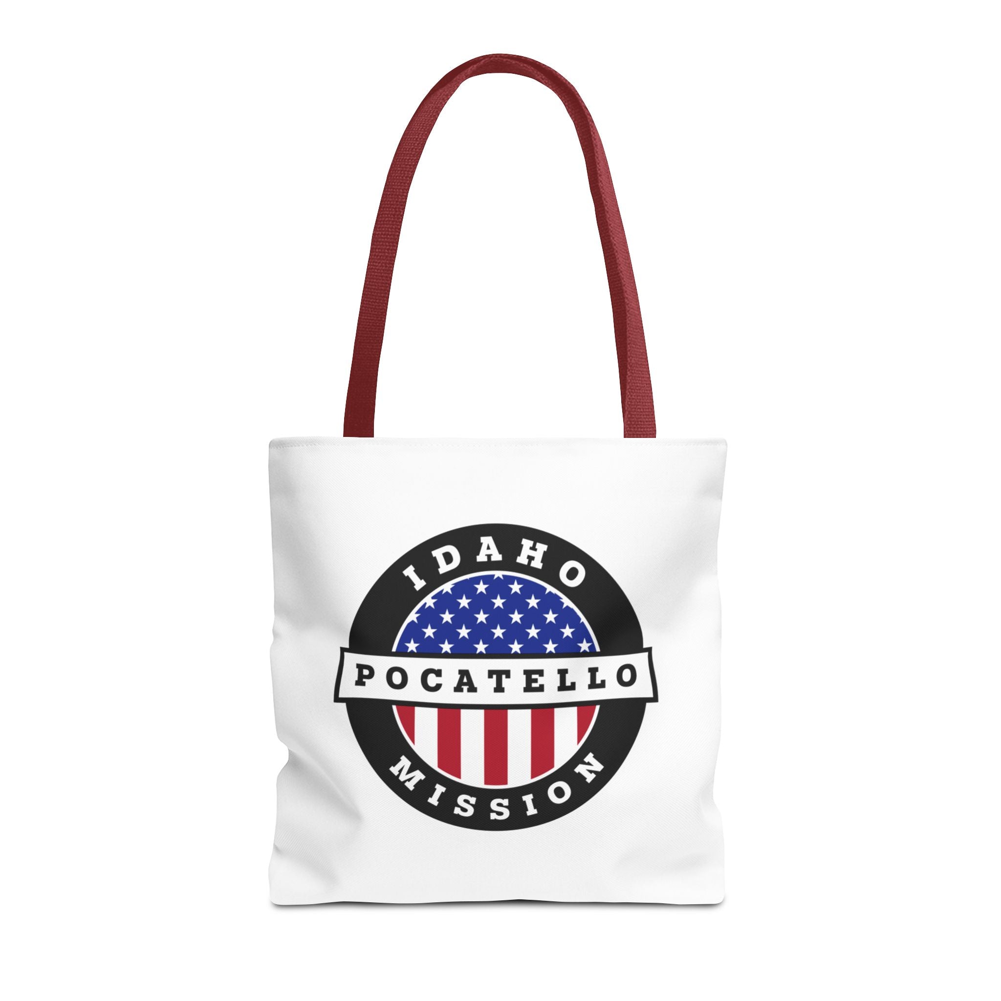 Idaho Pocatello Mission USA Flag Logo Tote Bag White - Latter-Day Saint LDS Missionary Gift - Book of Mormon