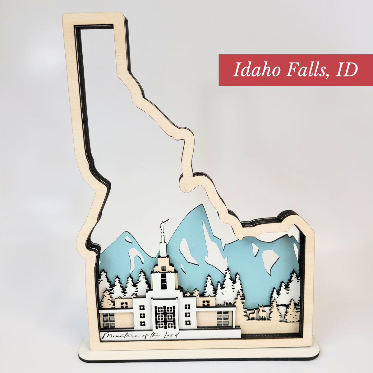Idaho Falls Idaho Temple LDS Customized Temple State Sign, Laser cut and fully assembled
