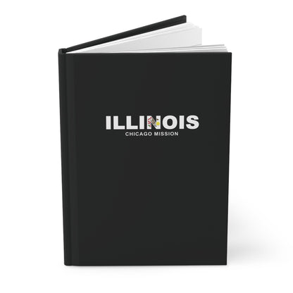 Illinois Chicago Mission Flag Title Black Hardcover Journal Matte - Latter-Day Saint LDS Missionary Gift - Book of Mormon