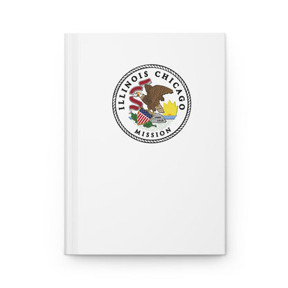 Illinois Chicago Mission Logo Design White Hardcover Journal Matte - Latter-Day Saint LDS Missionary Gift - Book of Mormon