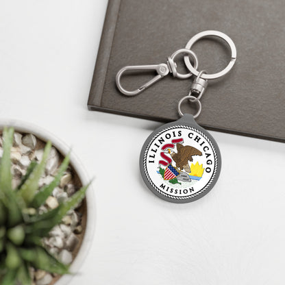 Illinois Chicago Mission State Flag Logo Key Tag - Mission Wishlist - LDS Missionary Gift Store