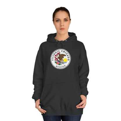 Illinois Chicago Mission State Flag Logo (White Border) College Hoodie