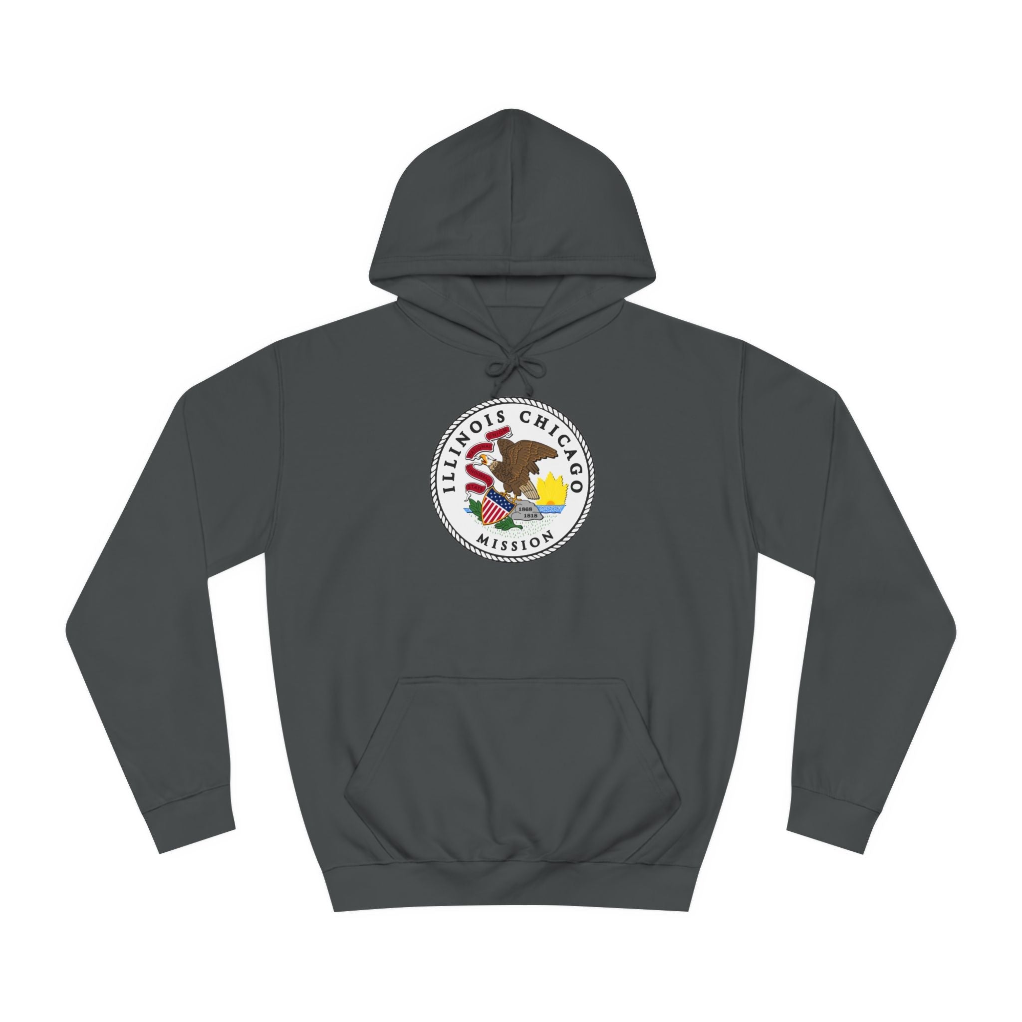 Illinois Chicago Mission State Flag Logo (White Border) College Hoodie