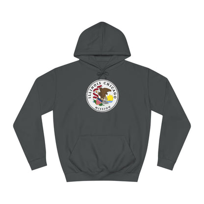 Illinois Chicago Mission State Flag Logo (White Border) College Hoodie