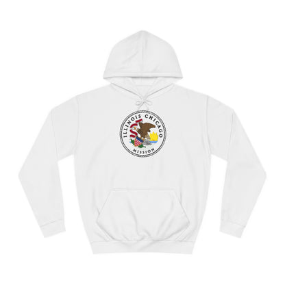 Illinois Chicago Mission State Flag Logo (White Border) College Hoodie