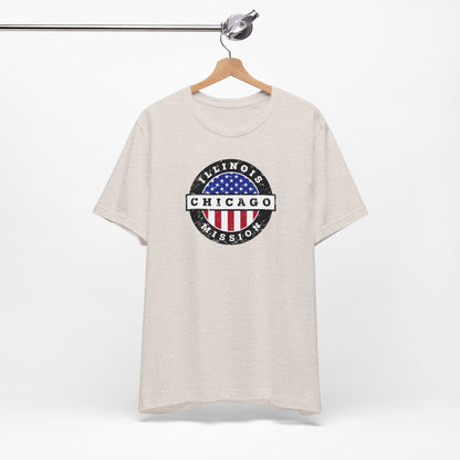 Illinois Chicago Mission Vintage Circular USA Flag T-Shirt - Latter-Day Saint LDS Missionary Gift - Book of Mormon