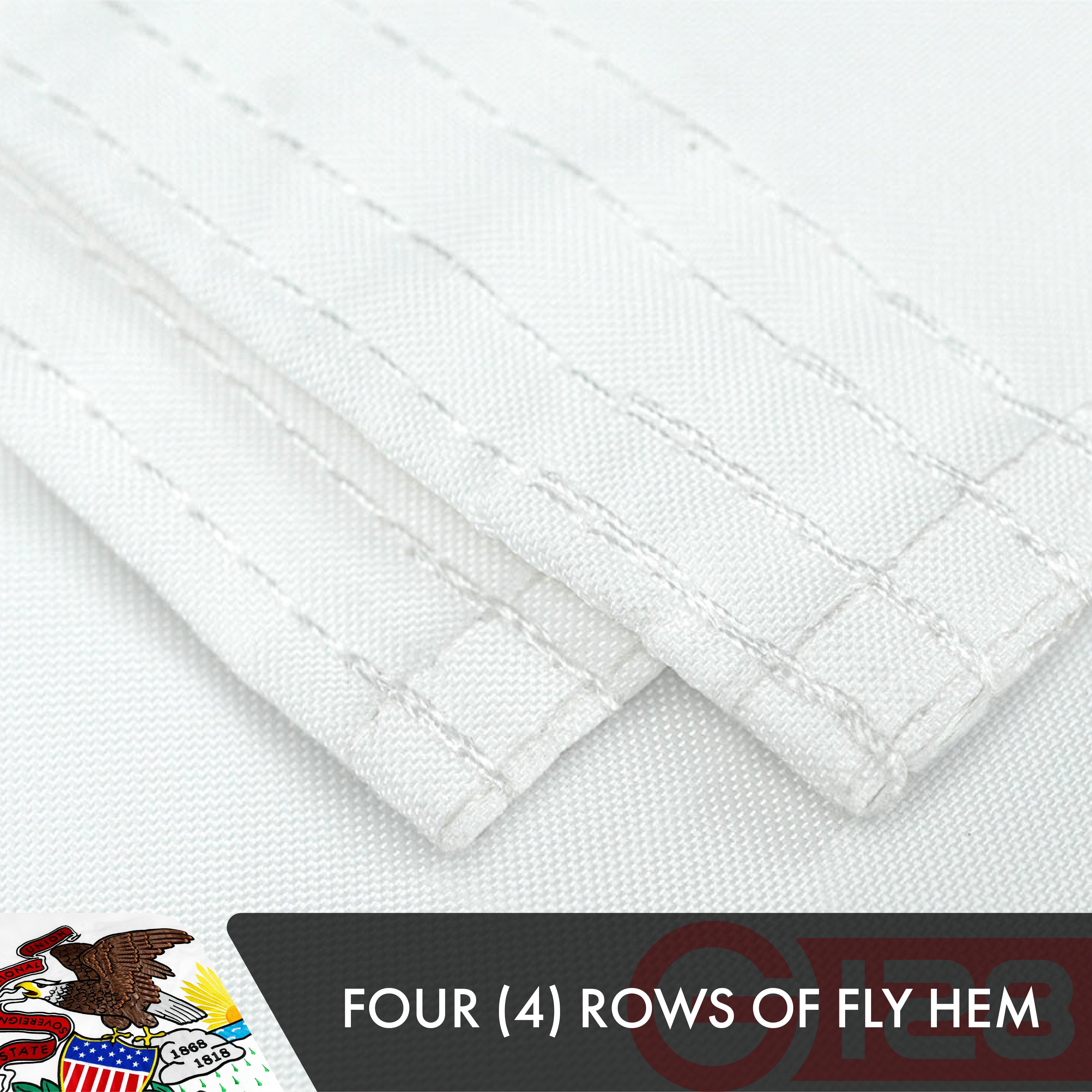 Illinois State Flag 210D Embroidered Polyester 3x5 Ft - Double Sided 3ply