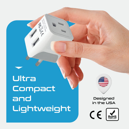 Thailand Travel Adapter - Type O - Dual USB (CTU-18)