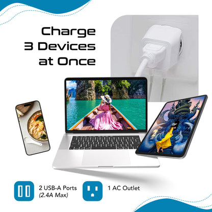 Thailand Travel Adapter - Type O - Dual USB (CTU-18)