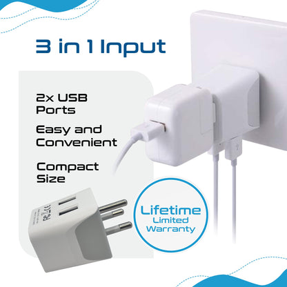 Thailand Travel Adapter - Type O - Dual USB (CTU-18)
