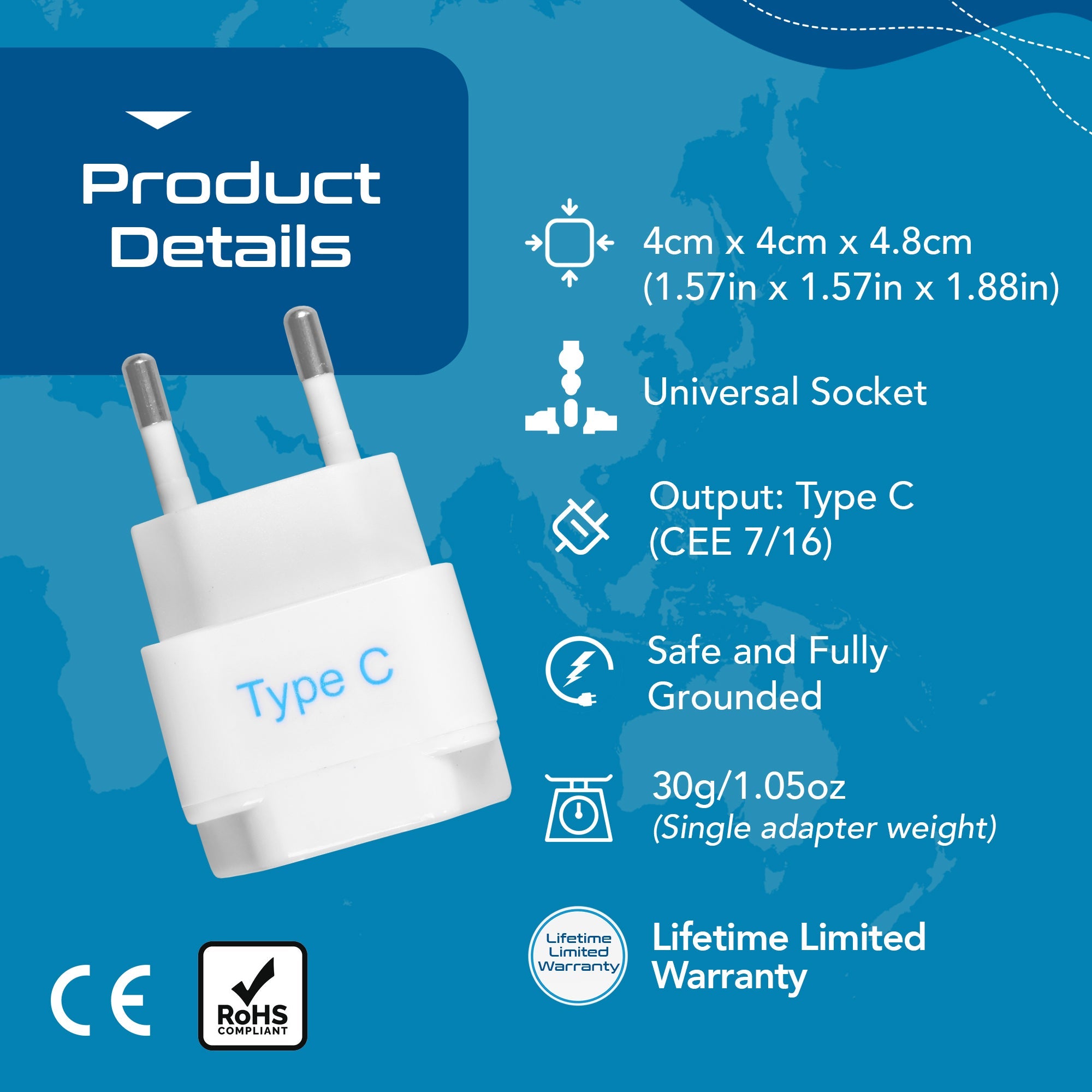 European Travel Adapter - Type C - 3 Pack (GP-9C)
