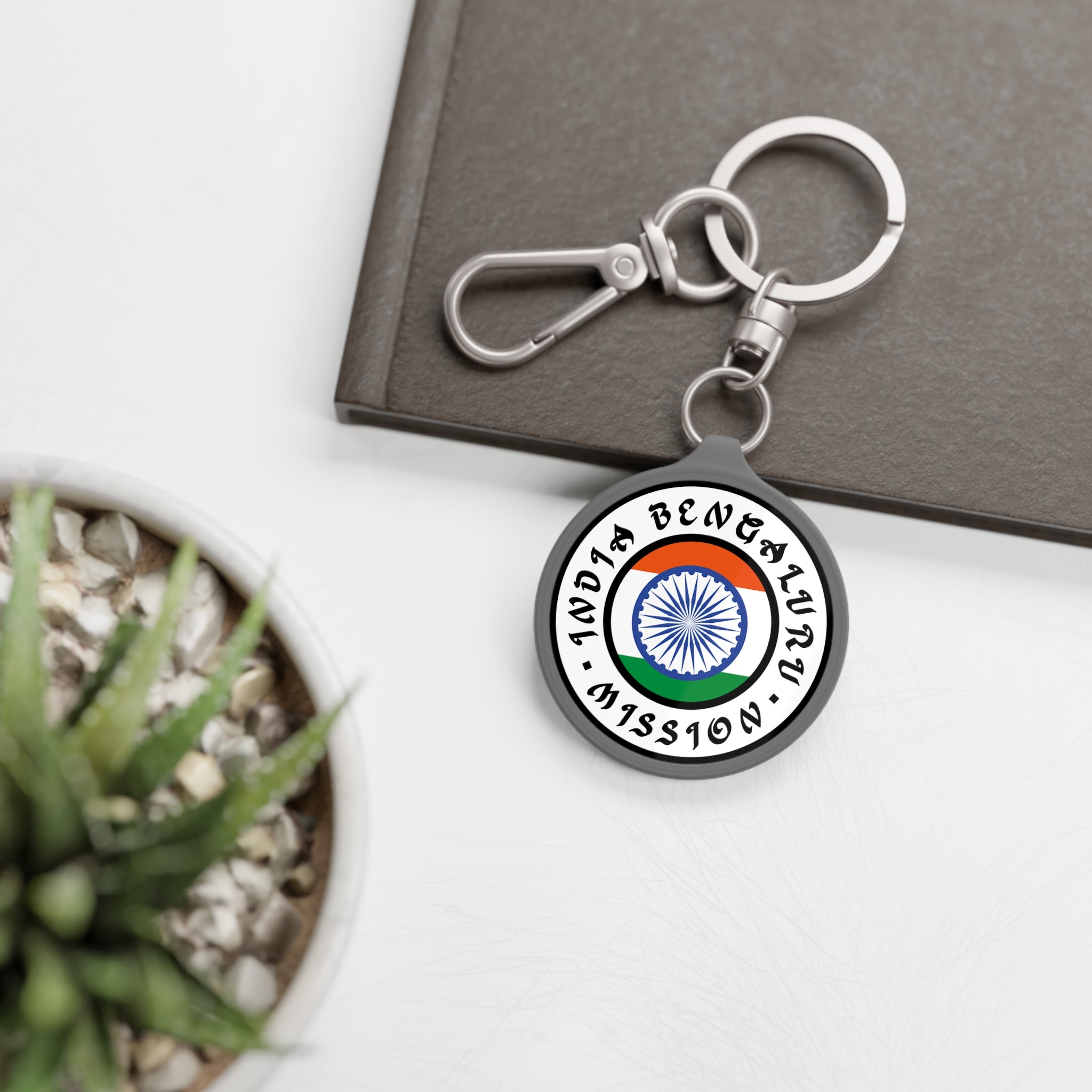 India Bengaluru Mission Circle Flag Key Tag - Latter-Day Saint LDS Missionary Gift - Book of Mormon