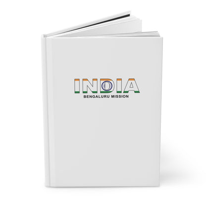 India Bengaluru Mission Flag Title White Hardcover Journal Matte - Latter-Day Saint LDS Missionary Gift - Book of Mormon