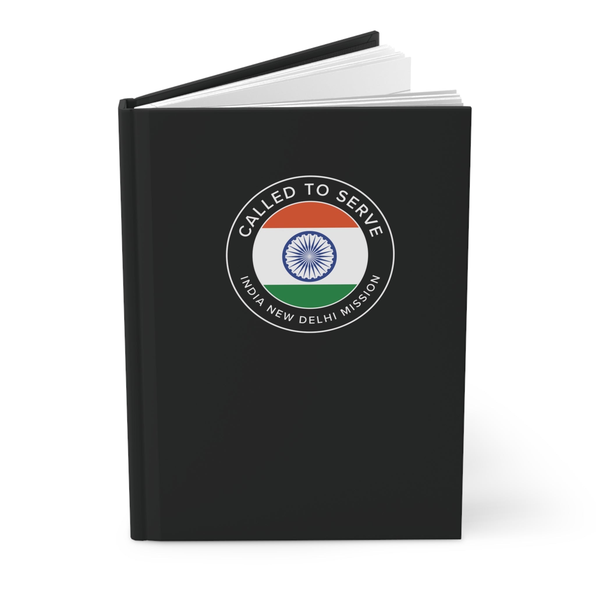 India New Delhi Mission Circle Flag Called to Serve Black Hardcover Journal Matte - Latter-Day Saint LDS Missionary Gift - Book of Mormon