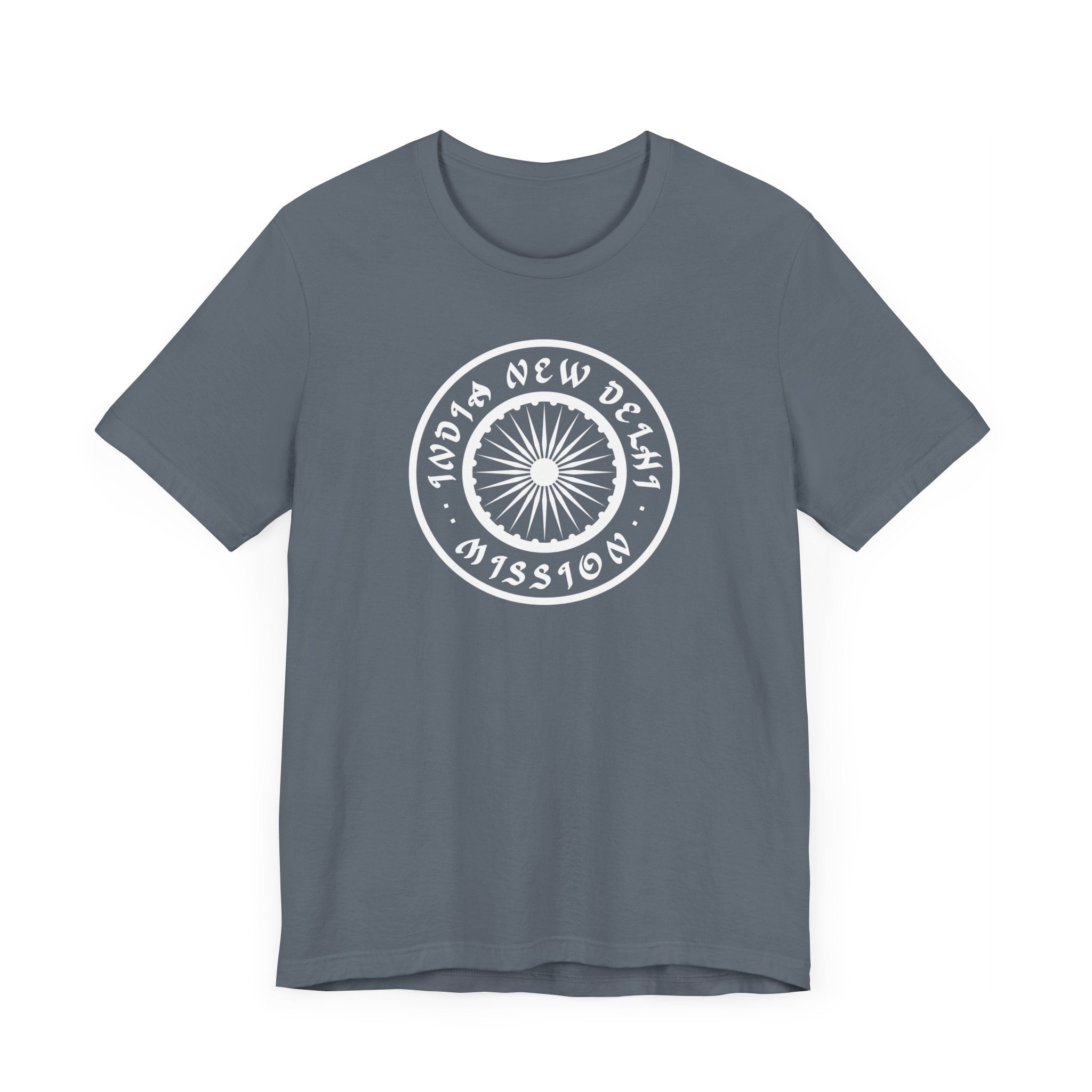 India New Delhi Mission Circular Monochrome Logo T-Shirt - Latter-Day Saint LDS Missionary Gift - Book of Mormon