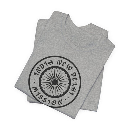 India New Delhi Mission Circular Monochrome Logo T-Shirt - Latter-Day Saint LDS Missionary Gift - Book of Mormon