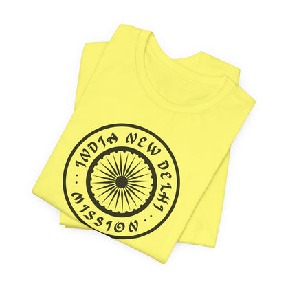 India New Delhi Mission Circular Monochrome Logo T-Shirt - Latter-Day Saint LDS Missionary Gift - Book of Mormon