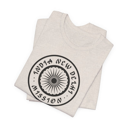 India New Delhi Mission Circular Monochrome Logo T-Shirt - Latter-Day Saint LDS Missionary Gift - Book of Mormon