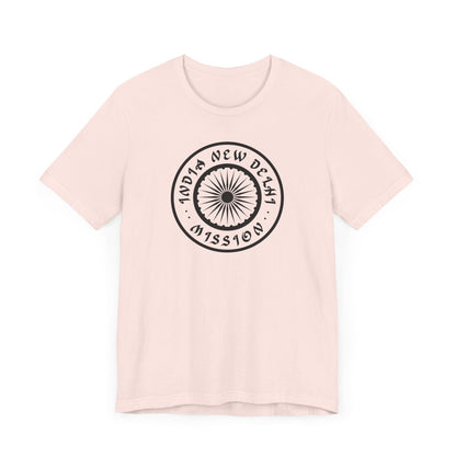 India New Delhi Mission Circular Monochrome Logo T-Shirt - Latter-Day Saint LDS Missionary Gift - Book of Mormon