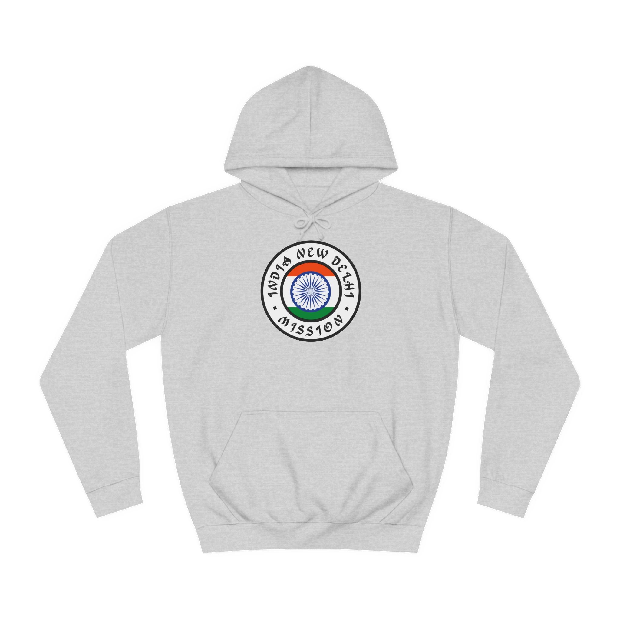 India New Delhi Mission Flag Logo (White Border) College Hoodie - Latter-Day Saint LDS Missionary Gift - Book of Mormon