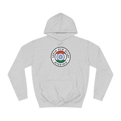 India New Delhi Mission Flag Logo (White Border) College Hoodie - Latter-Day Saint LDS Missionary Gift - Book of Mormon