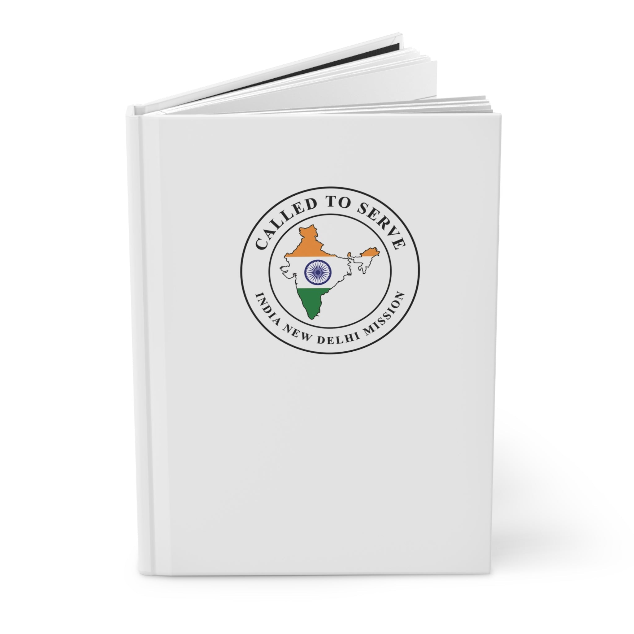 India New Delhi Mission Flag Map Called to Serve White Hardcover Journal Matte - Latter-Day Saint LDS Missionary Gift - Book of Mormon