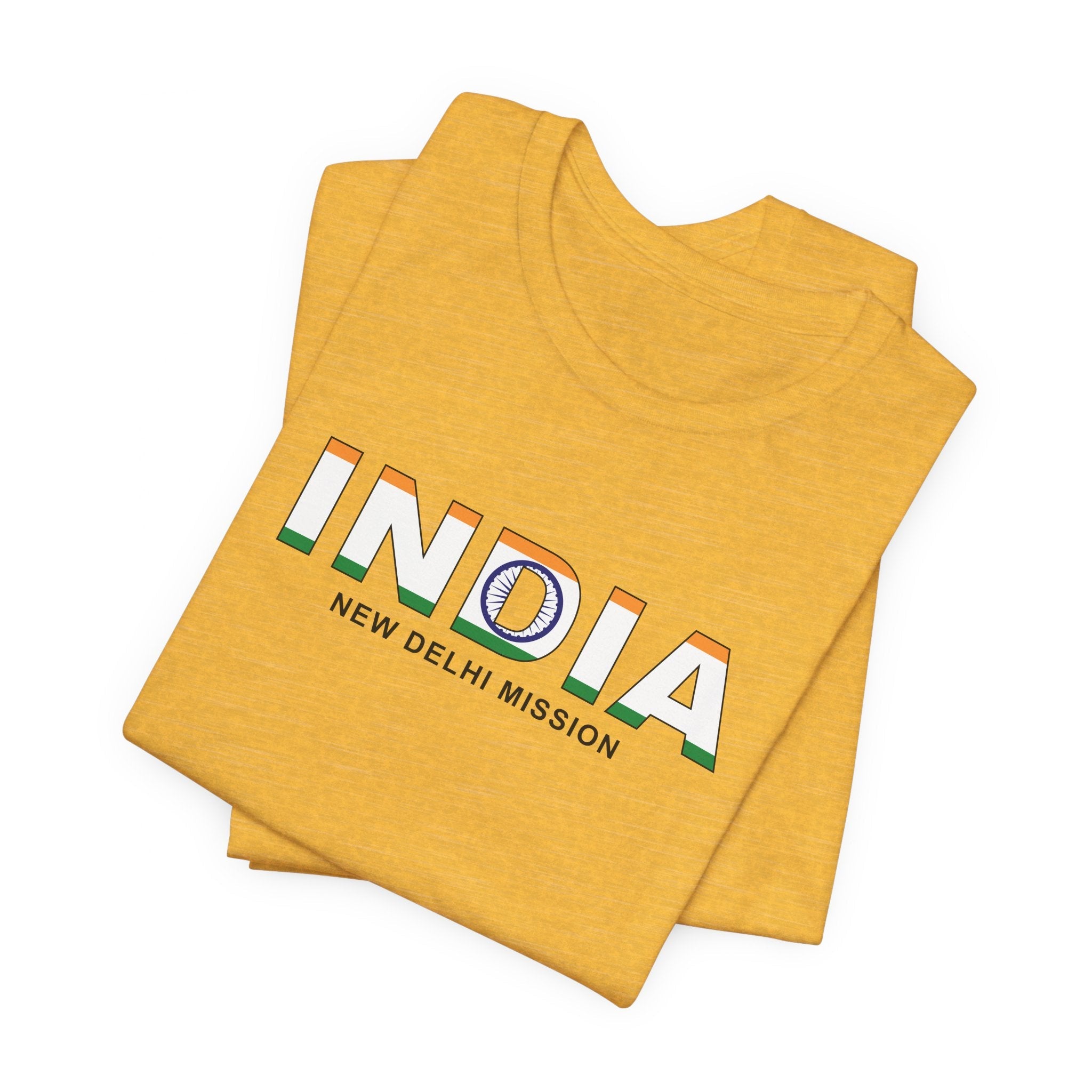 India New Delhi Mission Flag Title T-shirt - Latter-Day Saint LDS Missionary Gift - Book of Mormon