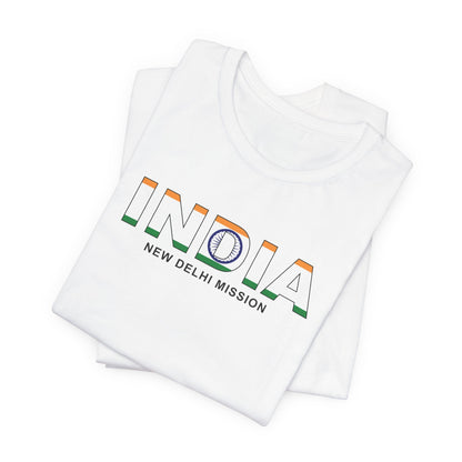 India New Delhi Mission Flag Title T-shirt - Latter-Day Saint LDS Missionary Gift - Book of Mormon