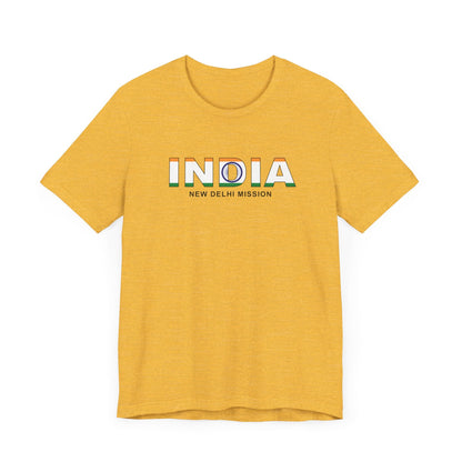 India New Delhi Mission Flag Title T-shirt - Latter-Day Saint LDS Missionary Gift - Book of Mormon