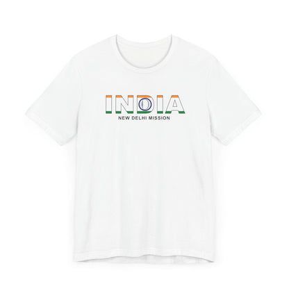 India New Delhi Mission Flag Title T-shirt - Latter-Day Saint LDS Missionary Gift - Book of Mormon