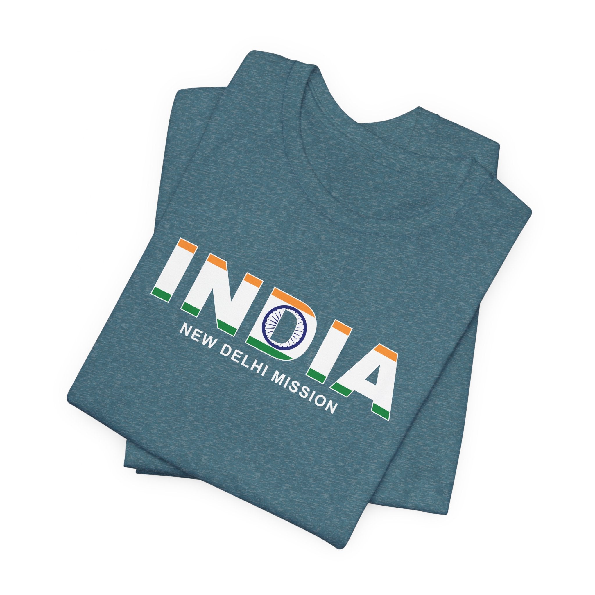 India New Delhi Mission Flag Title T-shirt - Latter-Day Saint LDS Missionary Gift - Book of Mormon