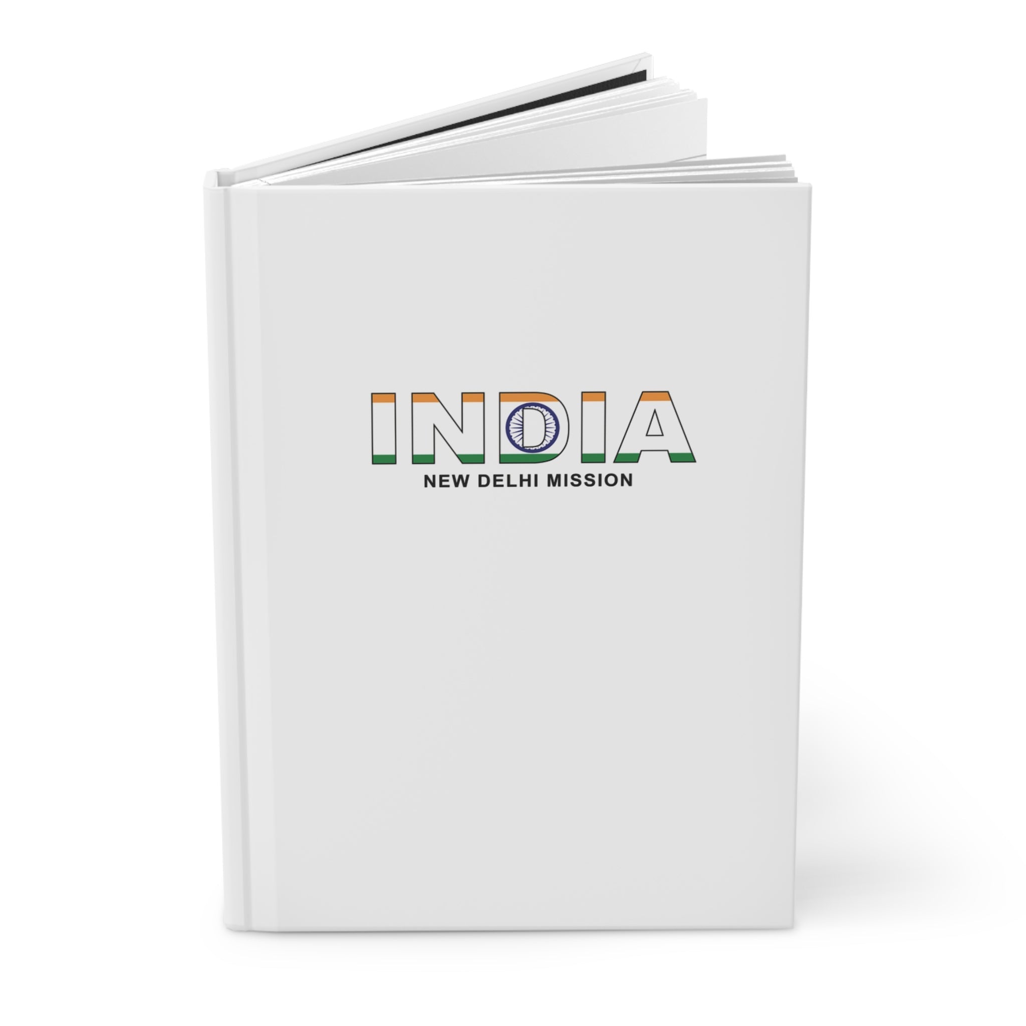 India New Delhi Mission Flag Title White Hardcover Journal Matte - Latter-Day Saint LDS Missionary Gift - Book of Mormon