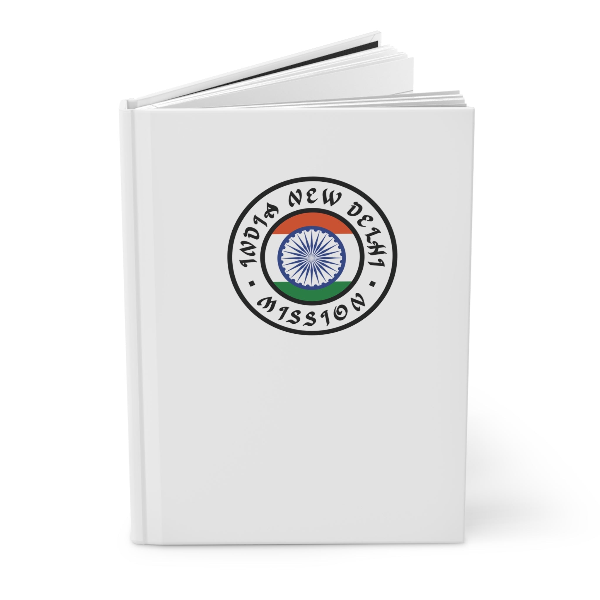 India New Delhi Mission Logo Design White Hardcover Journal Matte - Latter-Day Saint LDS Missionary Gift - Book of Mormon