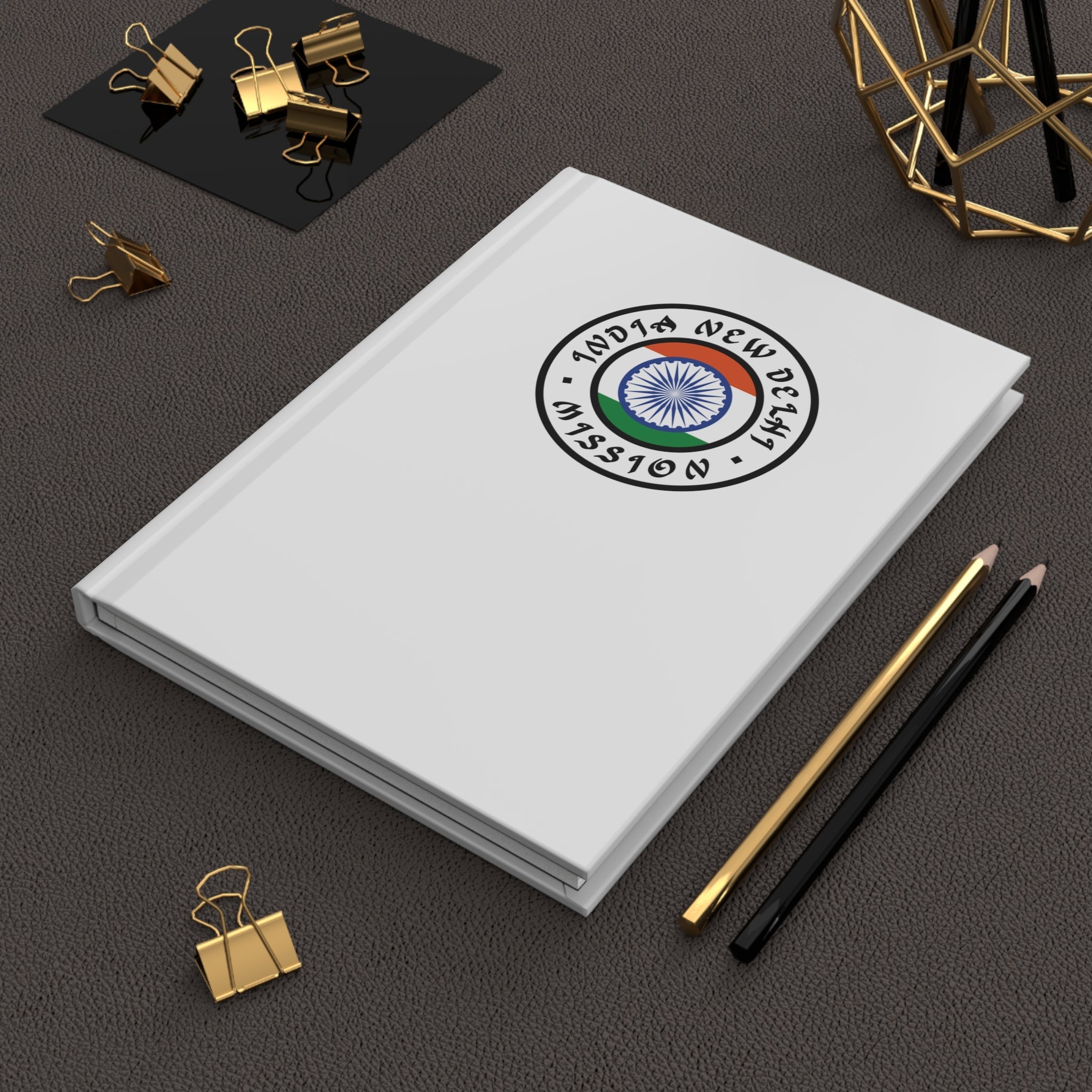 India New Delhi Mission Logo Design White Hardcover Journal Matte - Latter-Day Saint LDS Missionary Gift - Book of Mormon