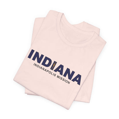 Indiana Indianapolis Mission Flag Title T-shirt - Latter-Day Saint LDS Missionary Gift - Book of Mormon