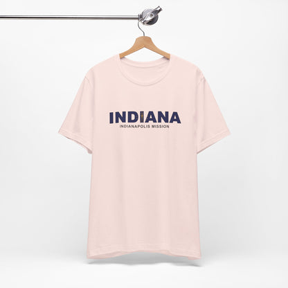 Indiana Indianapolis Mission Flag Title T-shirt - Latter-Day Saint LDS Missionary Gift - Book of Mormon