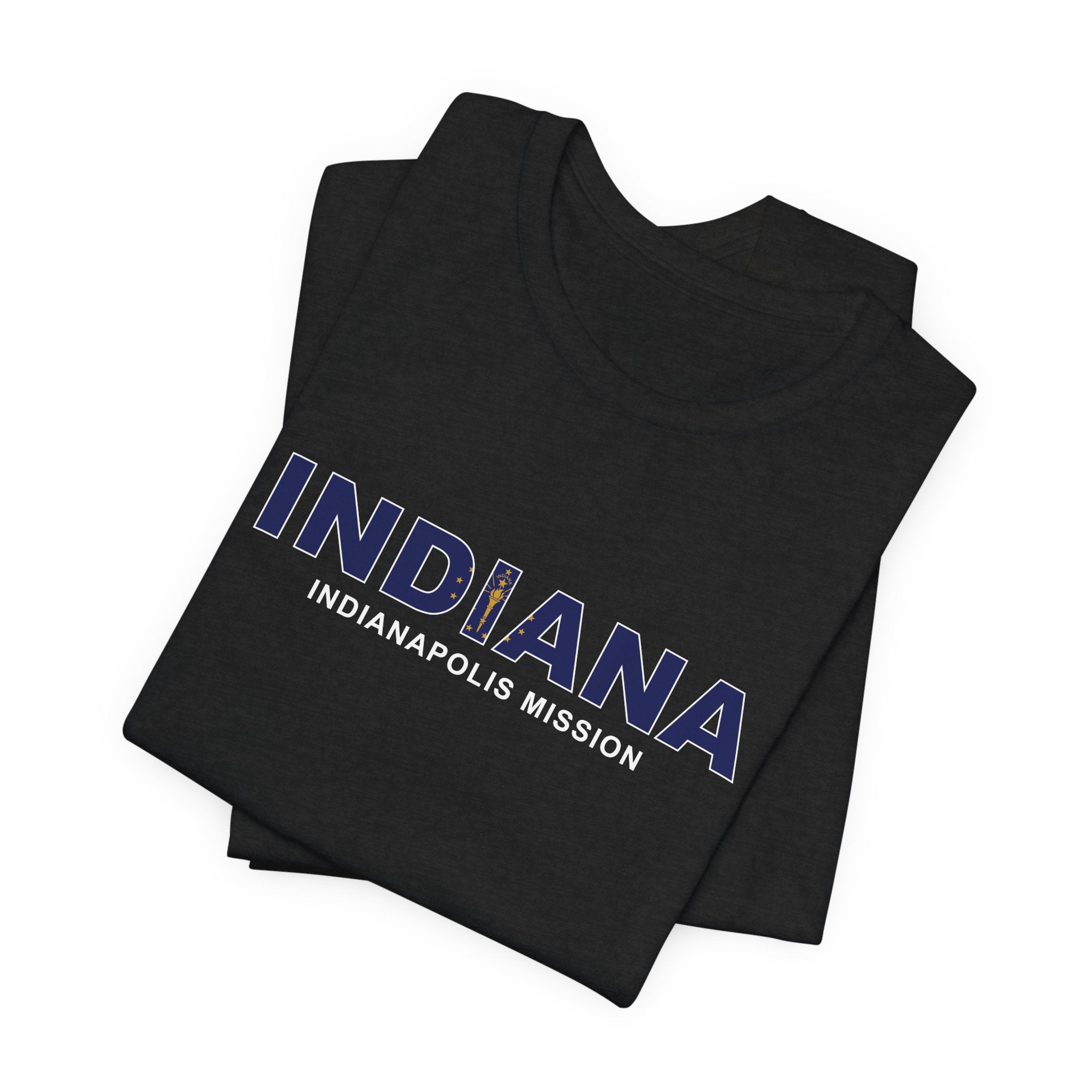 Indiana Indianapolis Mission Flag Title T-shirt - Latter-Day Saint LDS Missionary Gift - Book of Mormon