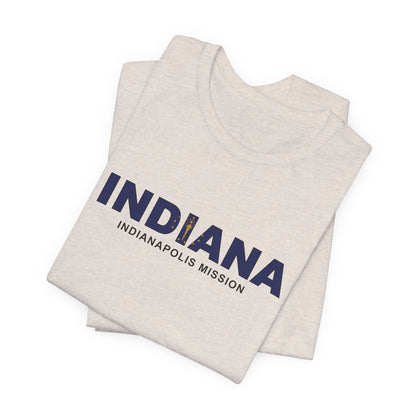 Indiana Indianapolis Mission Flag Title T-shirt - Latter-Day Saint LDS Missionary Gift - Book of Mormon