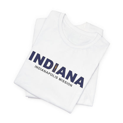 Indiana Indianapolis Mission Flag Title T-shirt - Latter-Day Saint LDS Missionary Gift - Book of Mormon