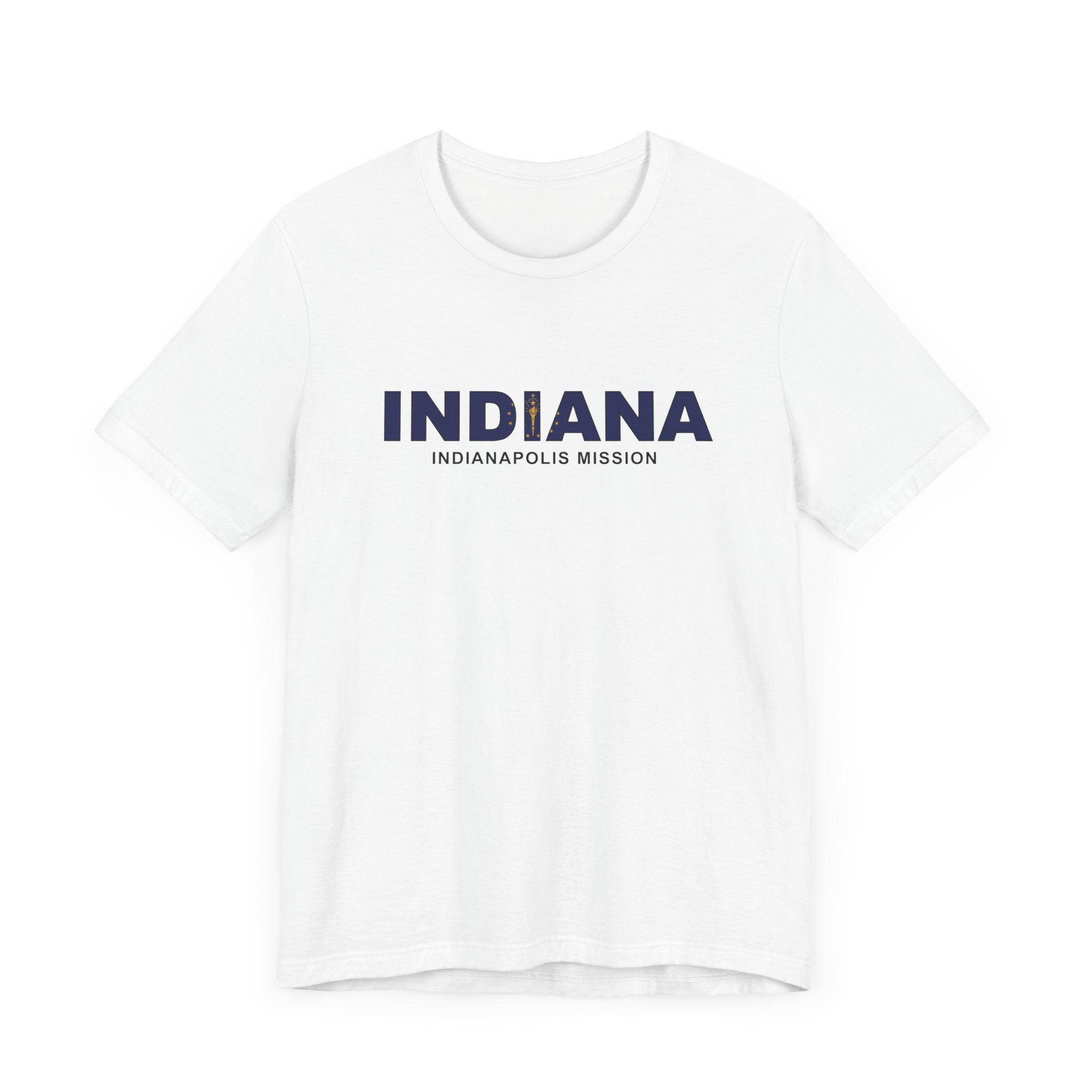 Indiana Indianapolis Mission Flag Title T-shirt - Latter-Day Saint LDS Missionary Gift - Book of Mormon