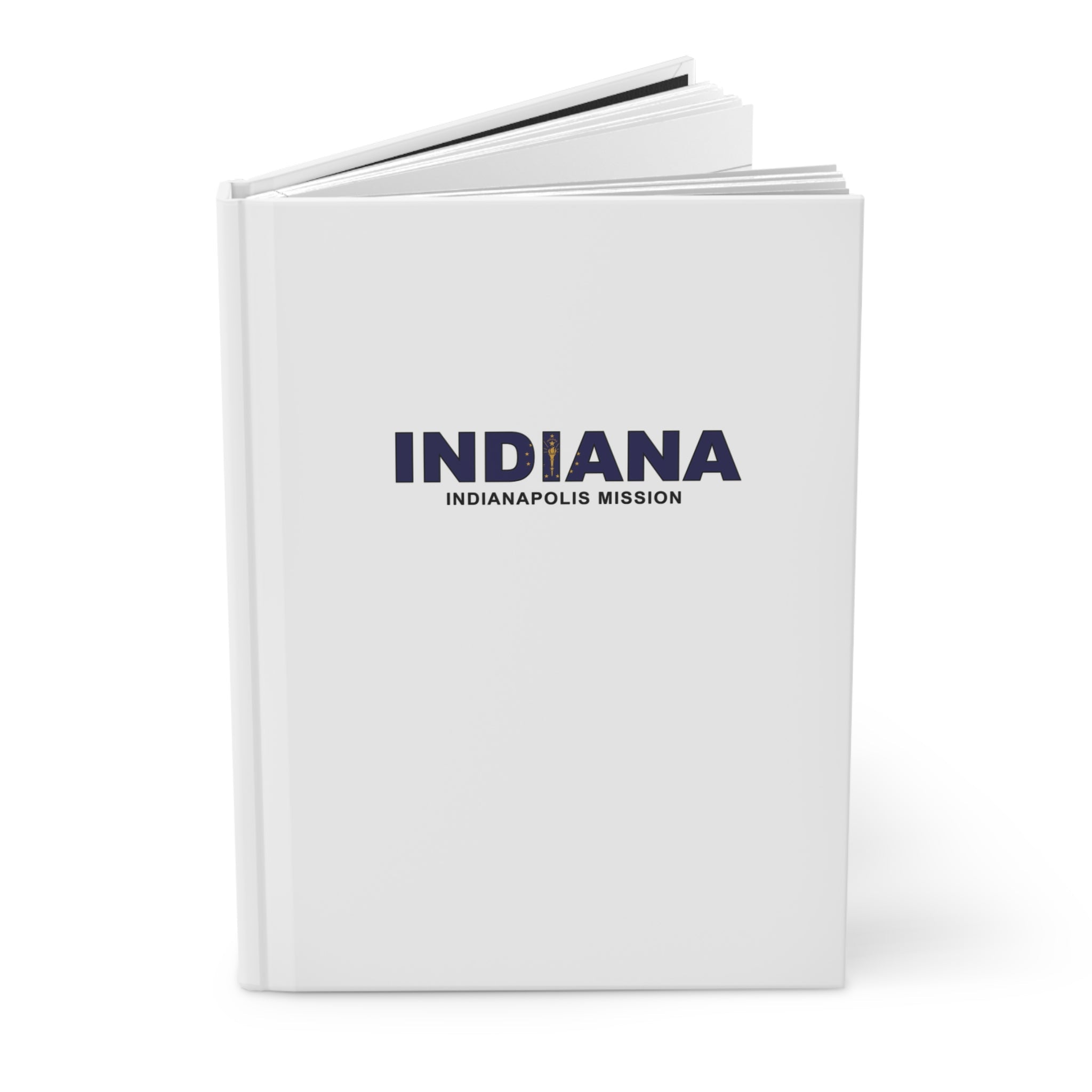 Indiana Indianapolis Mission Flag Title White Hardcover Journal Matte - Latter-Day Saint LDS Missionary Gift - Book of Mormon