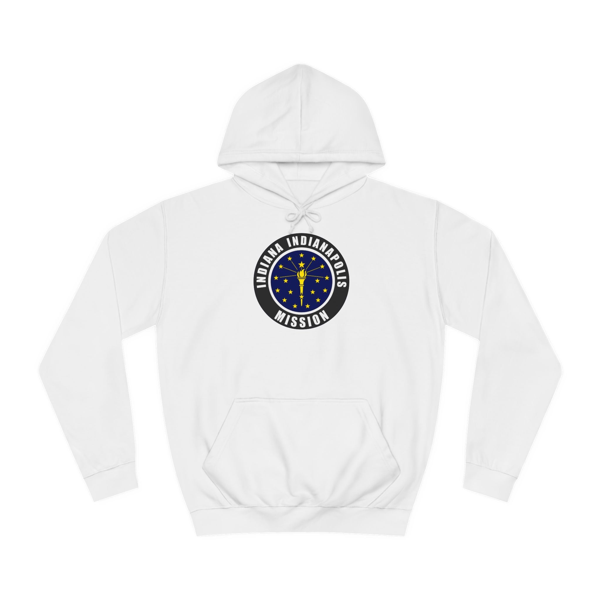 Indiana Indianapolis Mission State Flag Logo (Black Border) College Hoodie