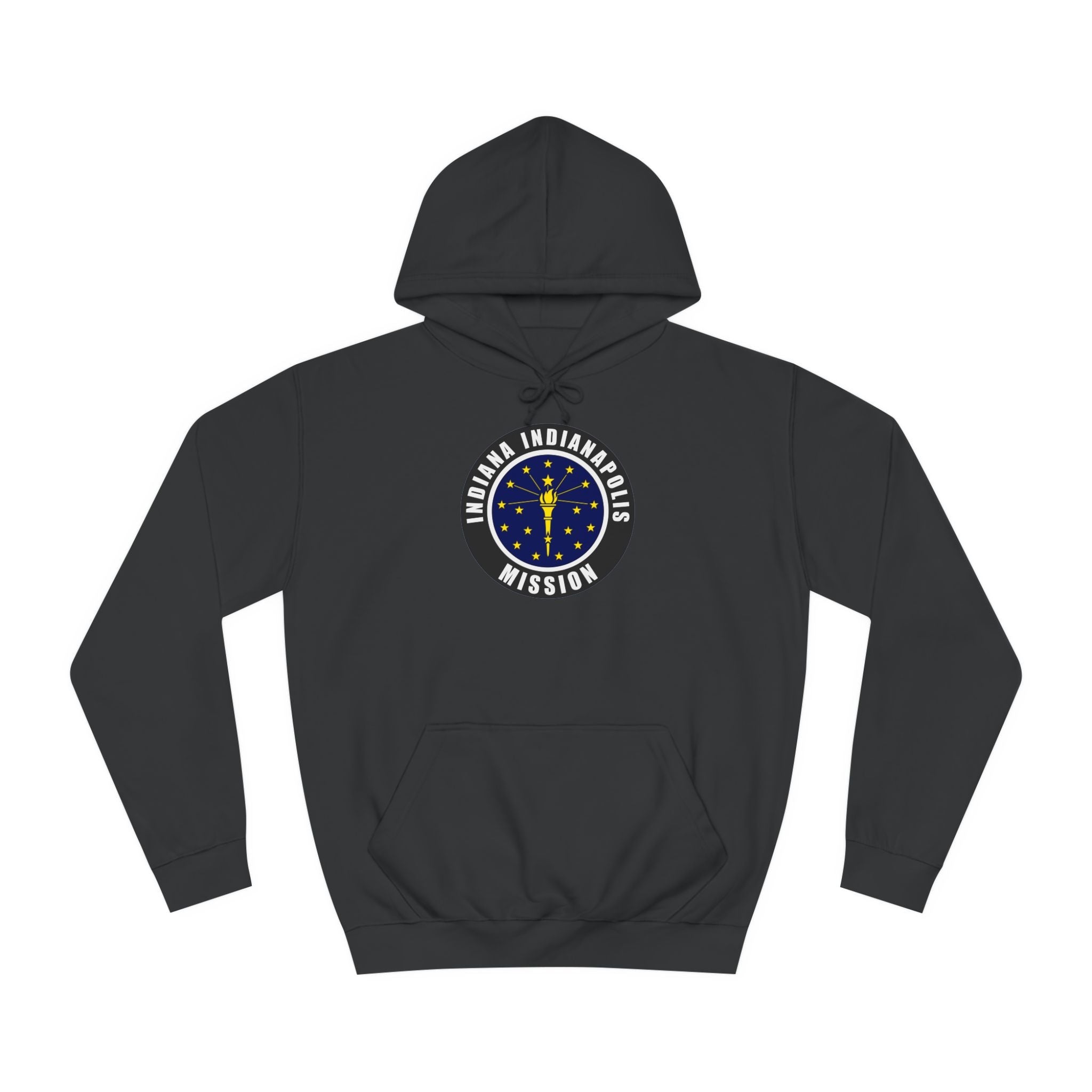 Indiana Indianapolis Mission State Flag Logo (Black Border) College Hoodie