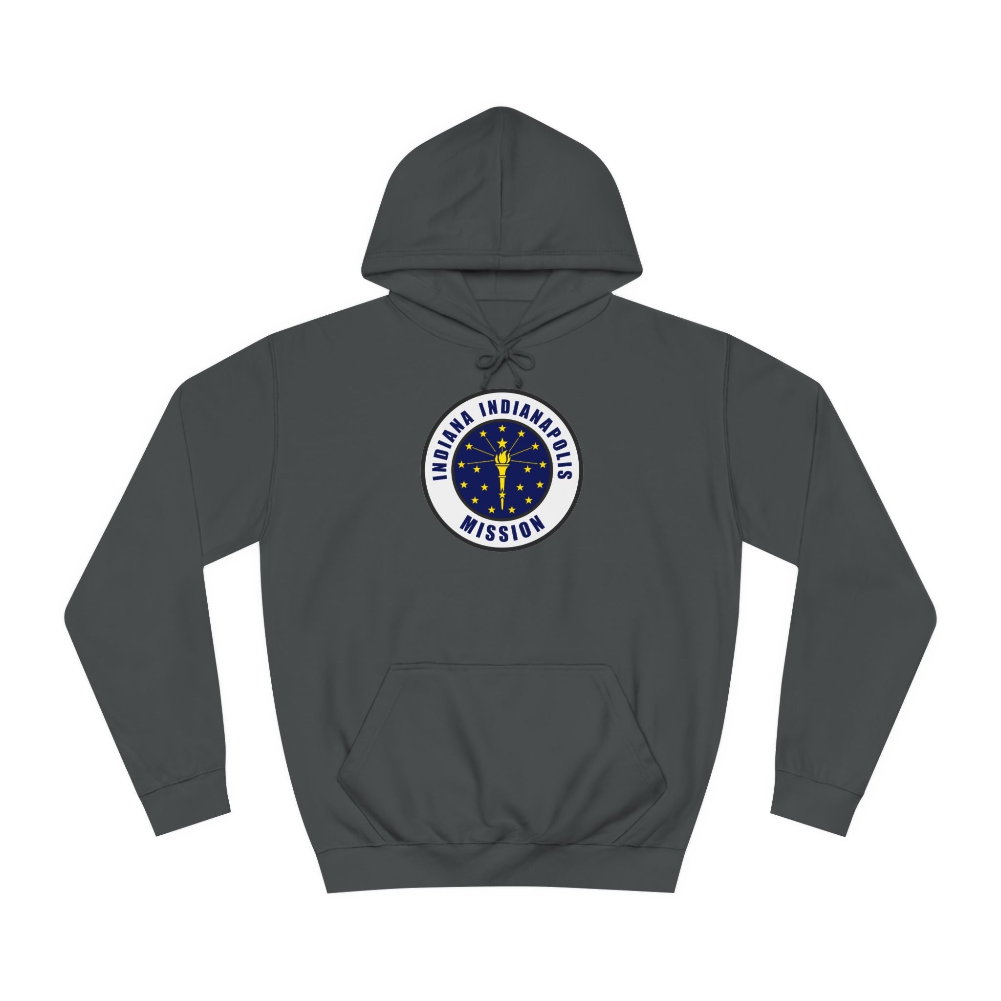 Indiana Indianapolis Mission State Flag Logo (White Border) College Hoodie