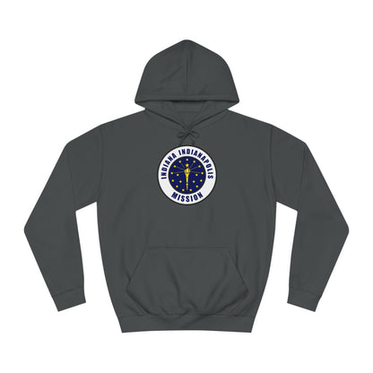 Indiana Indianapolis Mission State Flag Logo (White Border) College Hoodie