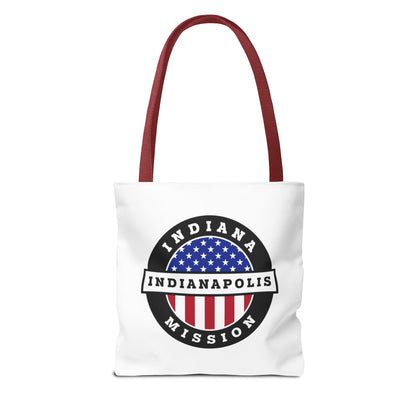 Indiana Indianapolis Mission USA Flag Logo Tote Bag White - Latter-Day Saint LDS Missionary Gift - Book of Mormon