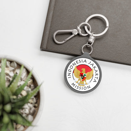 Indonesia Jakarta Mission Circle Flag Key Tag - Latter-Day Saint LDS Missionary Gift - Book of Mormon