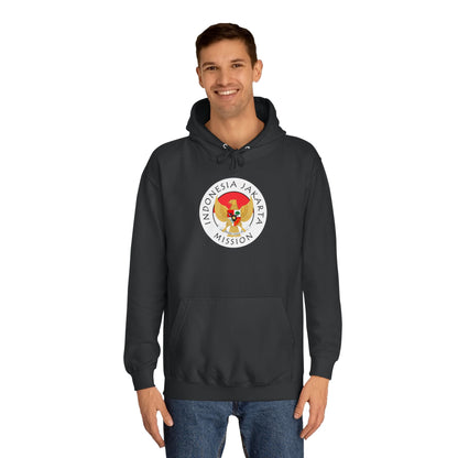 Indonesia Jakarta Mission Flag Logo (White Border) College Hoodie - Latter-Day Saint LDS Missionary Gift - Book of Mormon