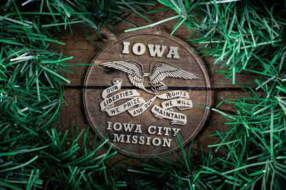 Iowa Iowa City Mission Christmas Ornament - Latter-Day Saint LDS Missionary Gift - Book of Mormon