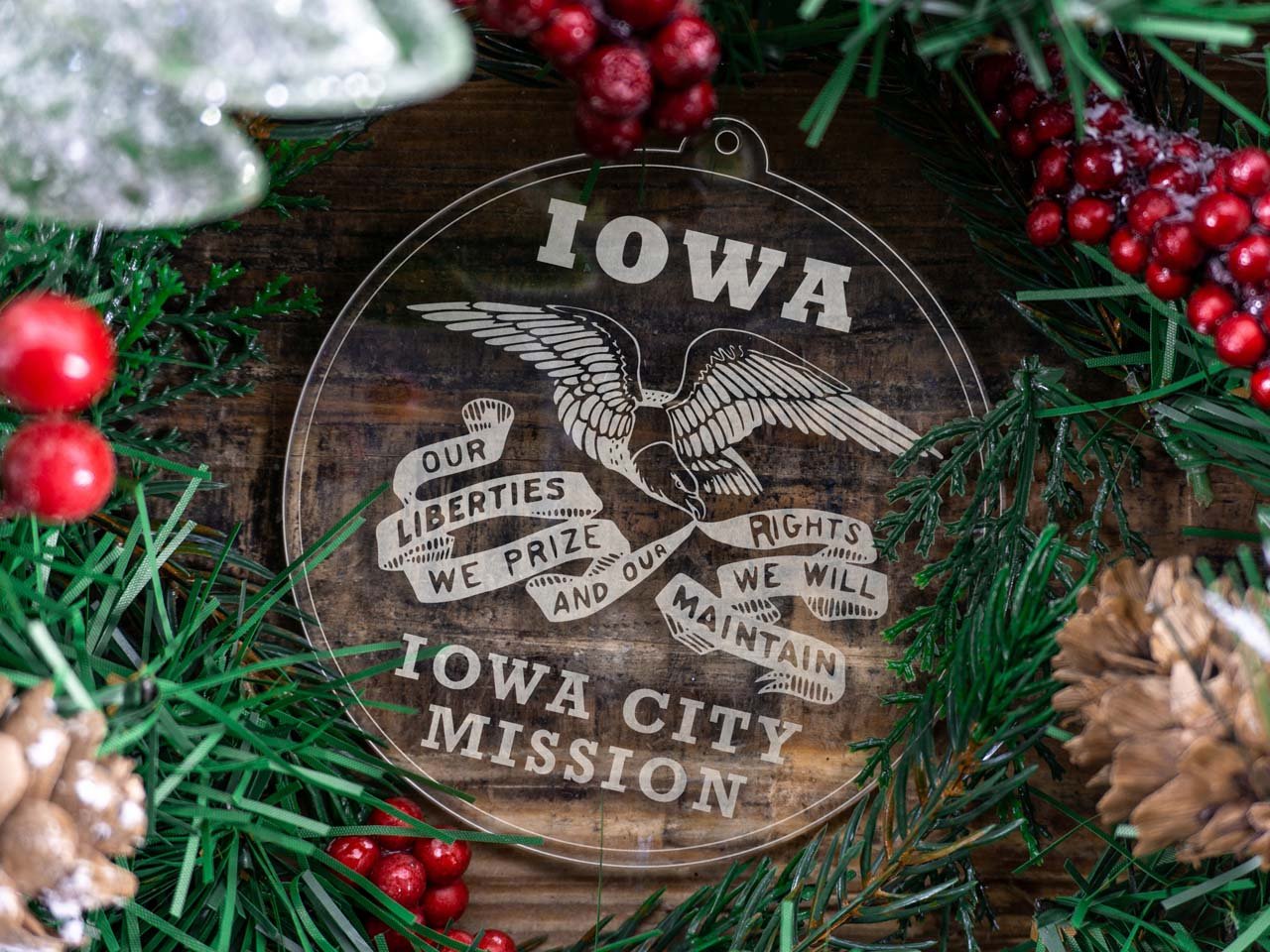 Iowa Iowa City Mission Christmas Ornament - Latter-Day Saint LDS Missionary Gift - Book of Mormon